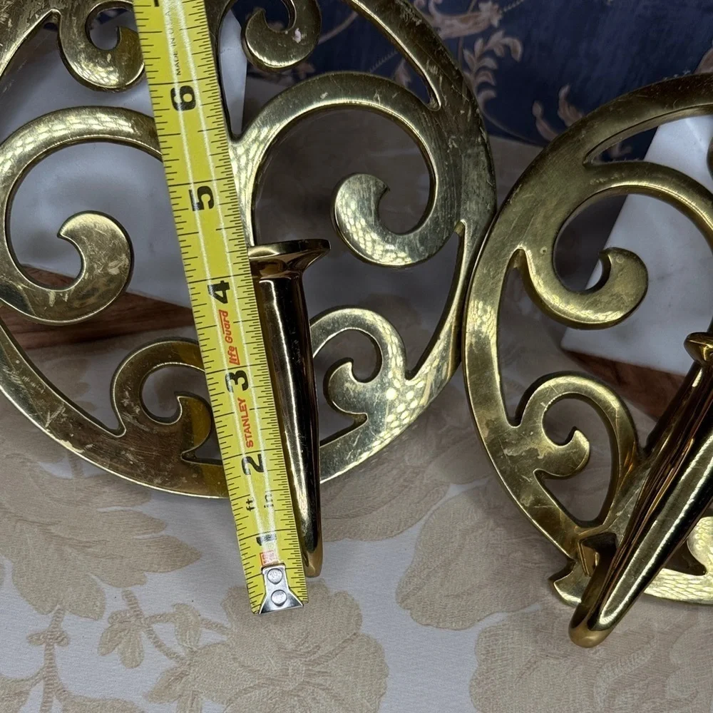 Vintage Estate Virginia Metalcrafters Heavy Brass Sconces: Tree of Life Pair
